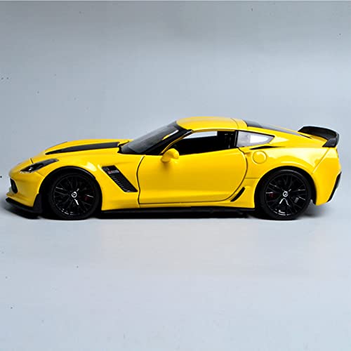 oubofang 1/24 Compatible con Chevrolet Corvette Z06 2017 Modelo de Coche súper Deportivo, Coche de aleación de Zinc con Sonido y luz para Regalo de niños y niñas