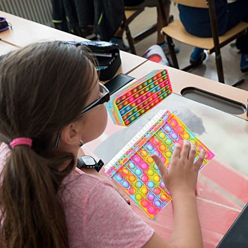 Ousyaah Pop Bubble Estuche Escolar Creativo, Bolsas de Lápiz y A5 Cuaderno de Notas con Diseño de Burbujas, Pop Bubble Sensory Fidget It Toy para Estudiante Niña Chico (B)