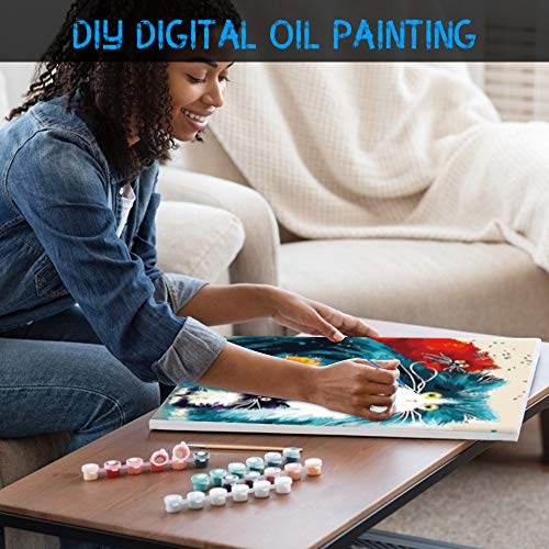 Pintar por Numeros, Pintura por Números Gato Colorido Kits, Cuadro Pintar con Numeros para Adultos/Niños, Pintar por Números Decoraciones para el Hogar (Sin Marco, 40x50CM)