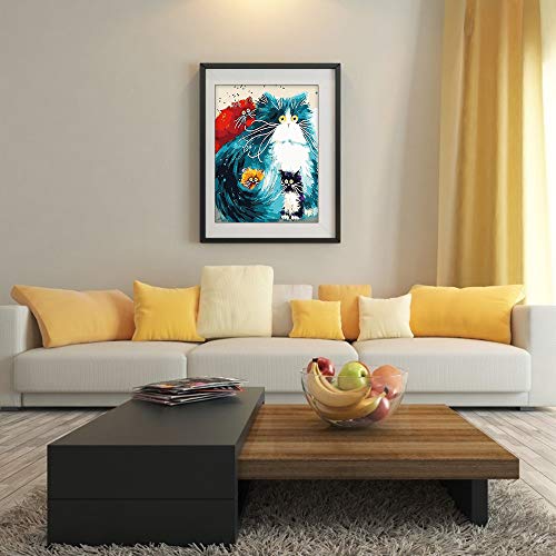 Pintar por Numeros, Pintura por Números Gato Colorido Kits, Cuadro Pintar con Numeros para Adultos/Niños, Pintar por Números Decoraciones para el Hogar (Sin Marco, 40x50CM)
