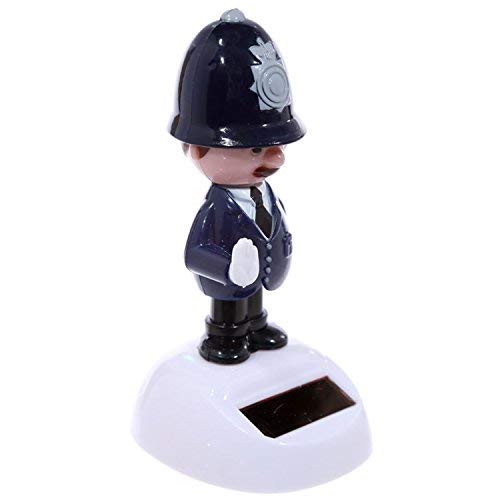 Puckator Muñeco Solar-Policia Ingles, Multicolor, 10.5x5x5.5 cm
