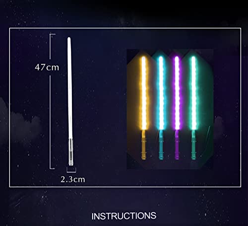QYHSS Palos Luminosos LED superbrillantes,Espadas Luminosas Recargables,Sable de luz RGB de Juego de Roles para cumpleaños, Accesorios de actuación en el Escenario de Halloween