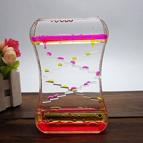 Reloj de arena Reloj de líquido dinámico con juguete de descompresión de aceite con 2 colores que fluyen el ornamento de aceite for la decoración de alivio del estrés de la oficina Accesorios Temporiz