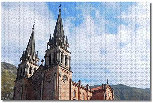 Rompecabezas de la Catedral de España Asturias para adultos y niños 1000 piezas Puzzle de madera Recuerdos especiales de viaje (compra 1000 piezas de rompecabezas y consigue 300 piezas gratis)