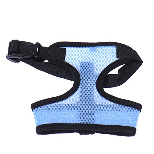 Ropa de Mascotas,GZQES,Cachorros de Perros de Malla Blanda Chaleco Arnés Suministros para Mascotas,Tamano M (Azul)