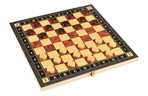 rparty Tablero Madera Ajedrez Magnetico,3 EN 1 Ajedrez y Damas Backgammon en Estuche con portátil de Tablero Plegable para niños y Adultos