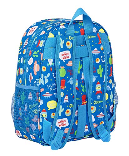 Safta Mochila Escolar Junior de Toy Story Let's Play, 320x120x380mm, azul, m