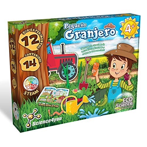 Science4you-El Pequeño Granjero-Kit Jardinería con 12 Eco Experimentos: Planta tu Propio Huerto Ecológico-Juegos y Juguetes Científicos y Educativos 4+ Años, Regalo Original Niñas (80002462)