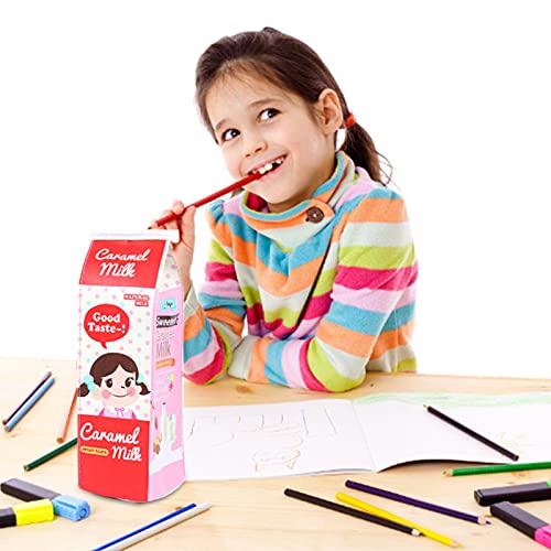 Sheey Estuche Creativo para Lápices con Forma de Cartón de Leche, Caja de Almacenamiento de Lápiz Lindo Dibujos Animados, Papelería Estudiantes, Aprender Trabaja Colegio Temporada Escolar
