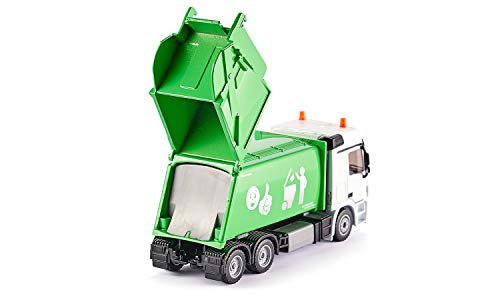 siku 2938 Camión de basura, Apertura posterior, Incl. Contenedor, 1:50, Metal/Plástico, Verde/Blanco