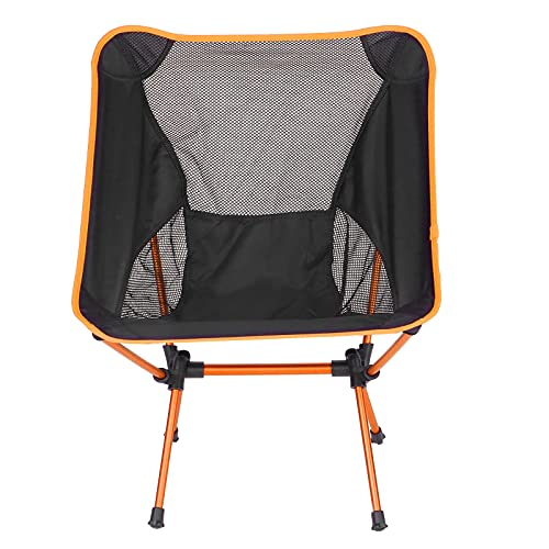 Silla de Camping Compacta, Cómoda Silla Portátil Marco de Aluminio Fácil Almacenamiento Estable con Bolsa de Almacenamiento para Barbacoa para Pescar para Acampar(naranja)