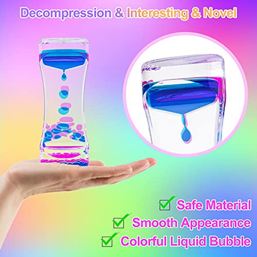 Sirecal Temporizador de Arena Líquido Burbujeador 3 PCS Reloj de Arena Temporizador Alivio de Estrés Decoración de Escritorio para Juego Sensorial Fidget Juguete