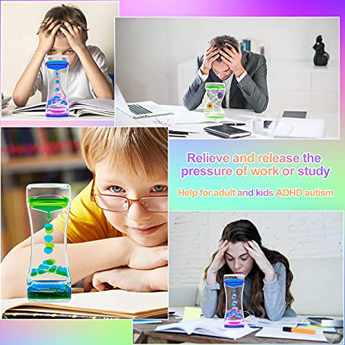 Sirecal Temporizador de Arena Líquido Burbujeador 3 PCS Reloj de Arena Temporizador Alivio de Estrés Decoración de Escritorio para Juego Sensorial Fidget Juguete
