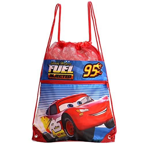 Skyline, Mochila Cuerdas Infantil, Cars, 39x30, Bolsa de Tela, Bolsa de Cordón para Deportes, Playa, Mochila de Gimnasio para Niños