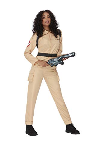 Smiffys Officially Licensed Ghostbusters Ladies Costume Disfraz de Cazafantasmas con licencia oficial, color beige, M-UK Size 12-14 (52568M)