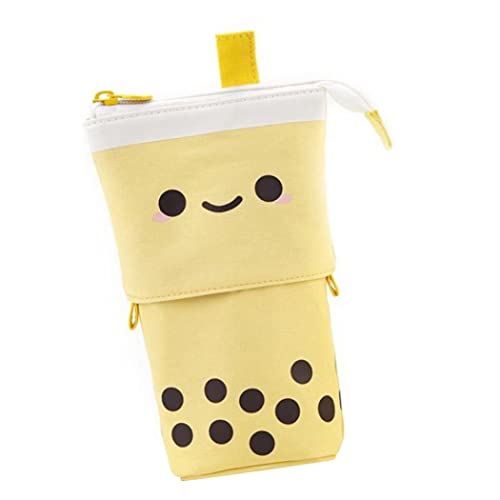 SouiWuzi Funda de lápiz, Tenedor telescópico Lápiz Multifunción Multifunción Estuche de papelería Pluma Bolsa Bolsa Amarillo