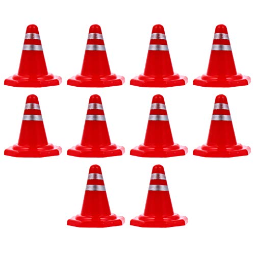 STOBOK 10 Unids Mini Plástico Conos de Carretera Señales de Tráfico Señales de Tráfico Juego de Juguetes Señal de Tráfico Barreras de Tráfico Juguete de Educación Temprana para Niños