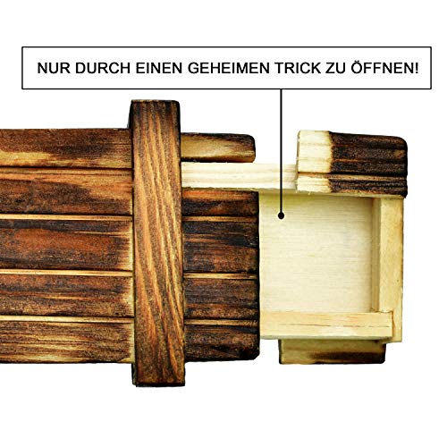 Store HD Caja de regalo mágica, rompecabezas, caja de madera con compartimento secreto para regalar dinero, cupones de cumpleaños, pequeños regalos, joyas
