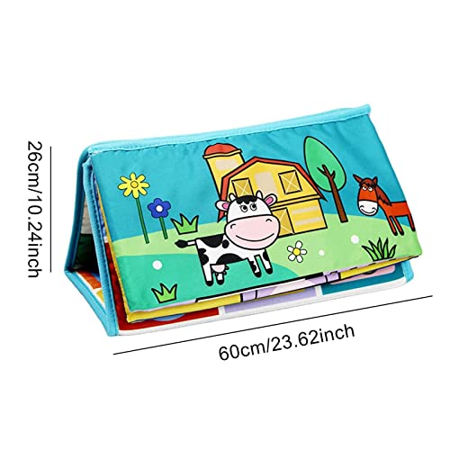 SUNBIN Nuevos Libros de Tela en Blanco y Negro, Libro de Tela de Arrugas Plegables con distorsión de Juguetes de bebé de Alto Contraste de Mirro for la Primera Infancia recién Nacida