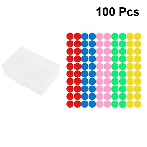 SUPVOX fichas de Bingo marcadores de Bingo 100 Piezas fichas de conteo de Colores Negro / Blanco / púrpura / Naranja / Mixto para la Barra de la Tienda de Inicio 5 Colores Surtidos con Caja