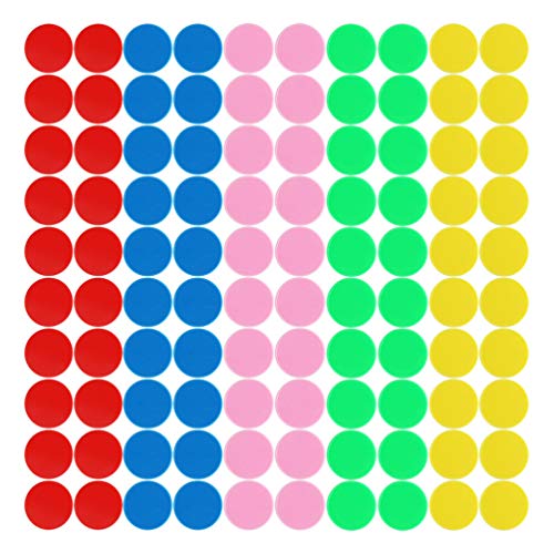 SUPVOX fichas de Bingo marcadores de Bingo 100 Piezas fichas de conteo de Colores Negro / Blanco / púrpura / Naranja / Mixto para la Barra de la Tienda de Inicio 5 Colores Surtidos con Caja