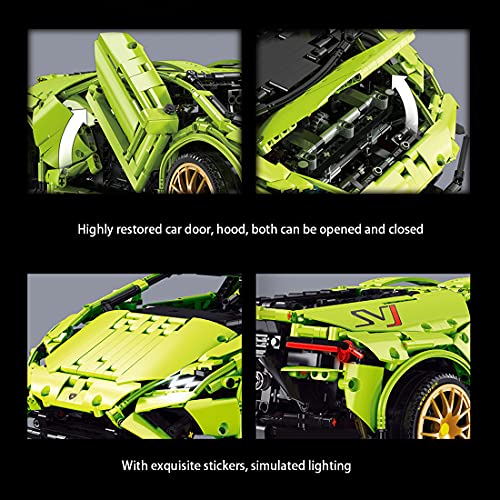 TASS Technic 42115 - Coche deportivo modular 2285 piezas, modelo original de coche de carreras con luz para Lamborghini Sián FKP 37 compatible con Lego Technic