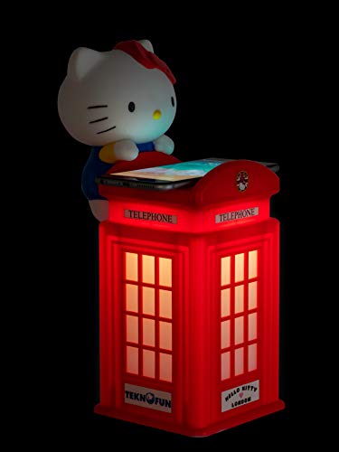 Teknofun- Hello Kitty London Cargador si Hilo para Smartphones, Color Rojo (811254)