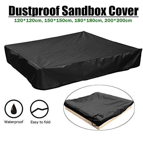 Tongdejing Funda para arenero cuadrada con funda para arenero de arena y cordón de tela Oxford para piscina al aire libre en el jardín
