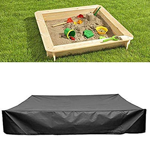 Tongdejing Funda para arenero cuadrada con funda para arenero de arena y cordón de tela Oxford para piscina al aire libre en el jardín