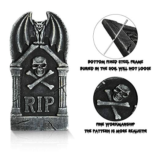Toyvian 4 piezas de decoración para tumba de Halloween realista, cementerio, decoración y accesorios, 38 x 20 x 20 cm