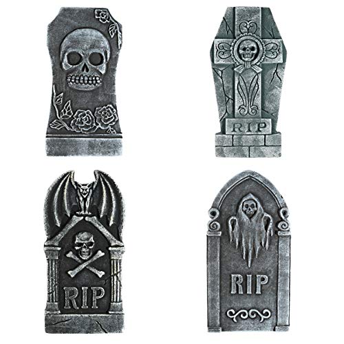 Toyvian 4 piezas de decoración para tumba de Halloween realista, cementerio, decoración y accesorios, 38 x 20 x 20 cm