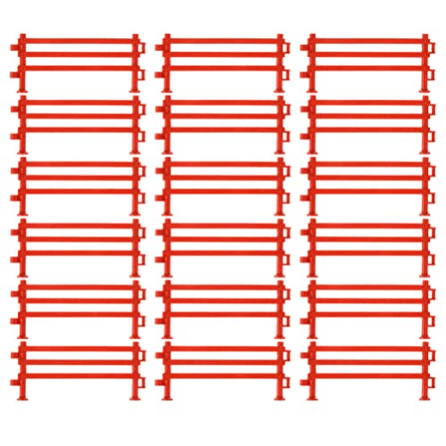 Veemoon 200 Uds Caballo Corral Esgrima Accesorios Playset Granja Animal Cerca Panel Miniatura Pet Playpen Juguete para Granja Paddock Caballo Estable Árbol de Navidad Escena Prop Ladrillo Rojo