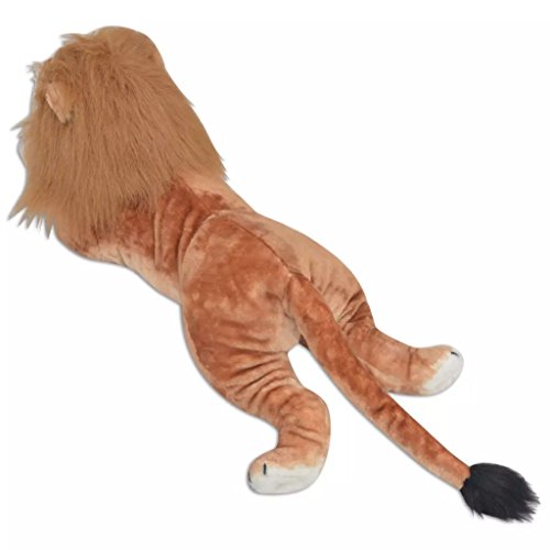 vidaXL León de Peluche Gigante Marrón XXL Animal de Peluche Juguete Decoración