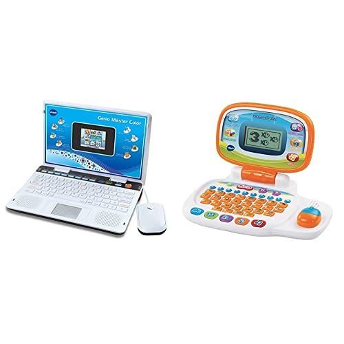 VTech Genio Máster Bilingüe, Ordenador Portátil para Niños, Pantalla, Enseña Vocabulario+ - Pequeordenador Juego Interactivo para Niños, Multicolor (80-155422)
