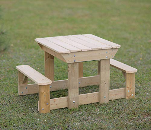 Wendi Toys T3 Mesa Arena y Agua | Juguete de Playa Mesa de Arena y Agua | Juegos al Aire Libre Mesita para Niños con 2 cuencos de plástico y 2 bancos | Juego de Mesa de Juego para Niños Las de Verano