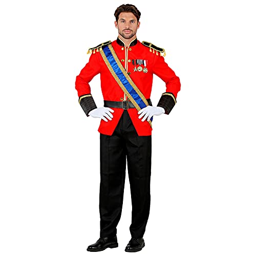 WIDMANN Widmann-23573 Disfraz de príncipe real, chaqueta con banda, pantalones, cinturón, guantes, uniforme, fiesta temática, carnaval, etc, multicolor, large (23573)