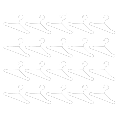 WINOMO 20 piezas mini muñeca percha de metal muñeca muñeca vestido vestido titulares para vestir accesorios de vestidor blanco