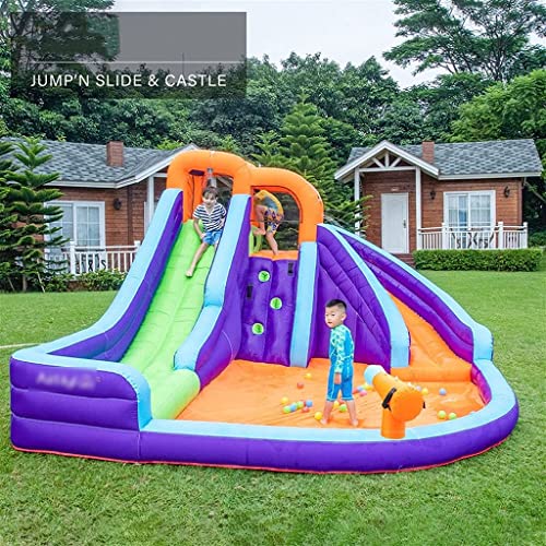 WYQQ Castillos hinchables Castillo Inflable para niños Castillo Inflable de Dibujos Animados de Verano Castillo Inflable Grande para Exteriores Trampolín Inflable Grande Regalo Favorito para niño