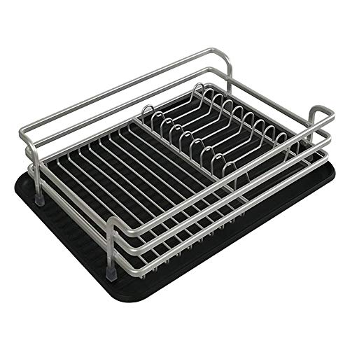 YCX Escurreplatos Plato Estante para Platos del Estante escurridor Plato, el Plato de Acero Inoxidable Estante para Platos Estante escurridor encimera de Secado por Aire,Negro