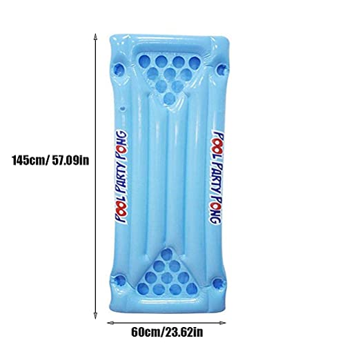 YIPUTONG Beer Pong colchón de Aire Inflable Beer Pong colchón de Aire con 24 Agujeros para Tazas, Mesa de Beer Pong para Piscinas, Playas, Acampada, Juego de Fiesta, Juego para Beber