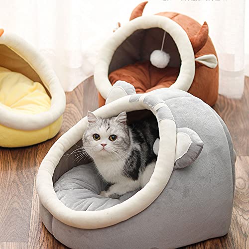 ZJM Cama para Mascotas,Cama Gatos y Perros casa de Mascotas Suave calentito Nido Cueva sofá para Gatos Perros Conejos Cachorros