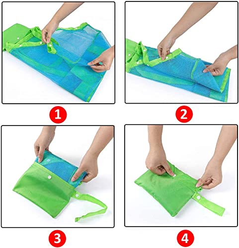 Zoiibuy Bolsa de Playa de Malla, Plegable Bolsa De Almacenaje para Juguetes De Playa De Ninos