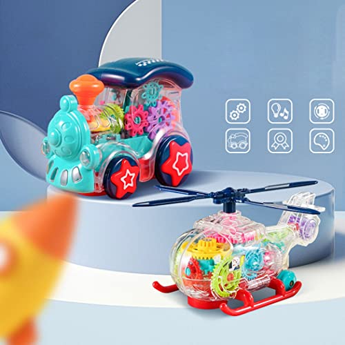 ZOYLINK Coche De Juguete Transparente Interactivo - Plástico Colorido Iluminado para Ver A Través De La Carrera De Carreras De Juguete De Coche Eléctrico Brillante Brillante