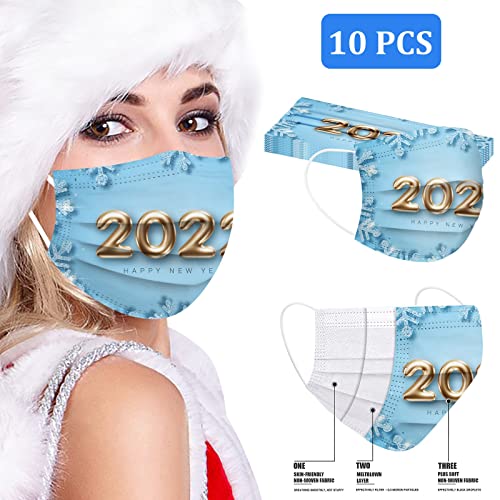 10pcs Adultos,Desechable con 3 Capa Surtidos,Dibujos Animados para Actividades Aire Libre,Patrón Adornos Navidad,Fiesta para Familia