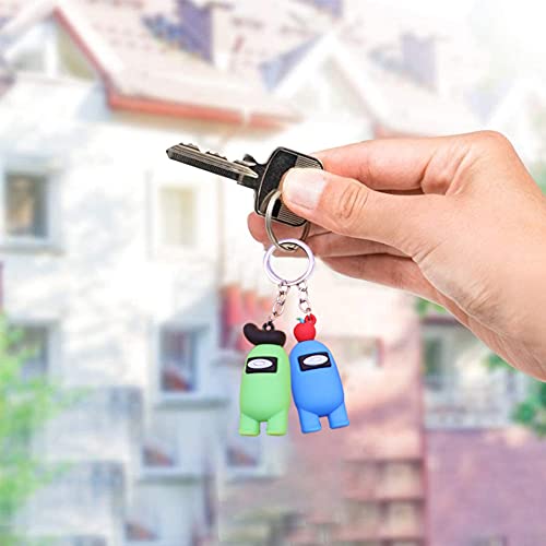 12PCS Among Us Llavero Juegos Juegos de Personajes, Tema Mini Llavero de Figura Hot Game Among Us, Juguete para Fanáticos de Los Juegos Niños Adultos Regalo de Cumpleaños