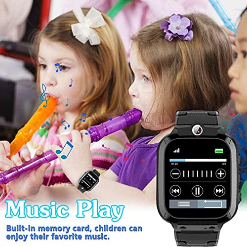 1.44"Reloj Inteligente para niños y niñas Juego Smartwatch Cámara Doble Grabadora de Video Reproductor de música Educación para niños Juguetes Negro 1.44"
