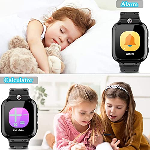 1.44"Reloj Inteligente para niños y niñas Juego Smartwatch Cámara Doble Grabadora de Video Reproductor de música Educación para niños Juguetes Negro 1.44"