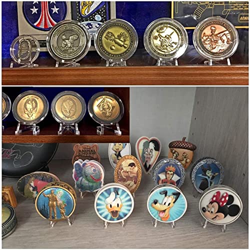 15 Piezas Expositor de Monedas, Soporte Exhibición Monedas Caballete Acrílico Soporte Mini Pantalla Transparente Soporte Caballete para Visualización de Insignia de Moneda de Medallas