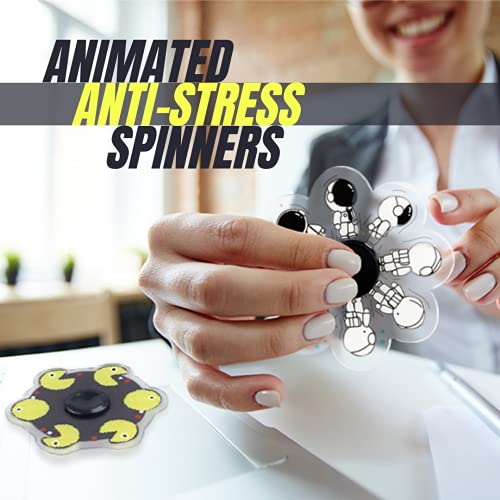 2 X Spinner Animado Antiestrés. Spinner Anime con Personajes de Dibujos Animados. Fidget Toy 3D Dinámico y Rotatorio de Dedo para niños.