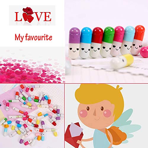 200 Piezas Cápsula de Mensaje Cápsula de la Amistad Cápsulas Kawaii Píldoras con Sonrientes Media Píldora en Color Aleatorio